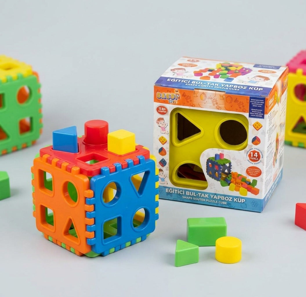 Eğitici Bul-Tak Yapboz Küp – 14 Parça | 12+ Ay