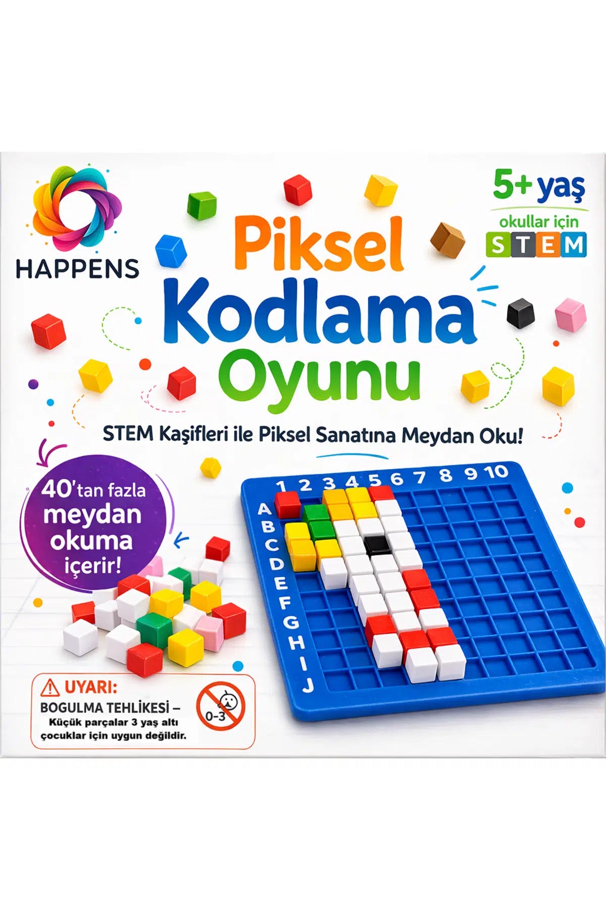 BPA’sız Sağlıklı Plastik 402 Parça Eğitici Zekâ Oyunu – Kodlama ve Şekil Puzzle